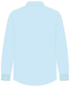Back View Vector Illustration of Light Blue Long Sleeve Dress Shirt Stock Illustration
