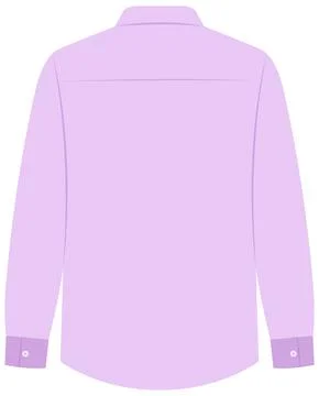 Back View Vector Illustration of Men's Long Sleeve Pastel Purple Dress Shirt Stock Illustration