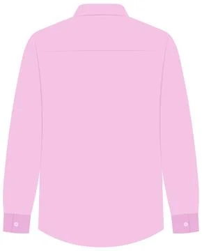 Back View Vector Illustration of Pink Long Sleeve Men's Dress Shirt Illustrazione stock