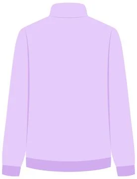 Back View Vector Mockup of a Pastel Purple Fleece Jacket Stock Illustration
