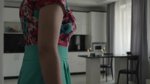 Back view walking away female legs with high-heel shoes Stock Footage