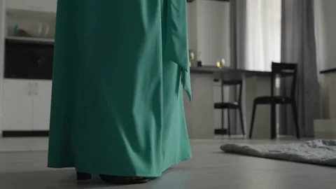 Back view walking away female legs with high-heel shoes Stock Footage 80844523