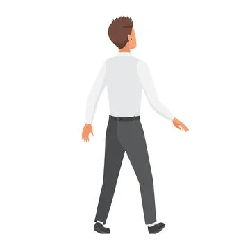 Back view of walking office man worker Illustrazione stock