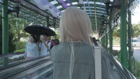 Back View of a White-Haired Woman.Shot in Macao, China on September 15, 2025 Stock Footage 317096873