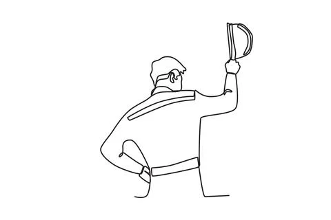 Back view of a worker holding a helmet Stock Illustration