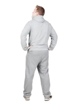 Back view of young men athlete Foto stock