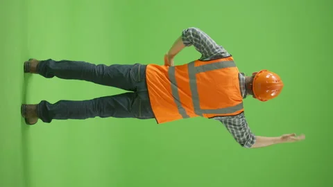 Back View.Civil Engineer Controlling the Directions of Techniques with Hands Video stock 224889279