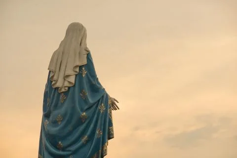 Back of virgin mary statue Foto stock