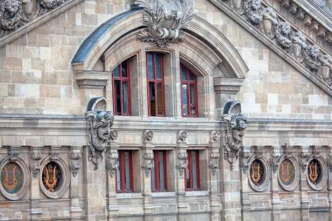 Back wall of Paris Opera Stock Photos
