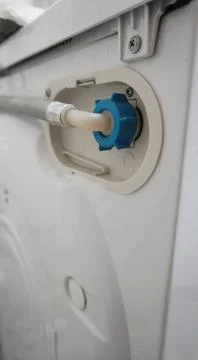 The back of the washing machine. Stock Photos