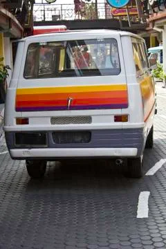 Back white van Stock Photos