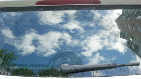 Back windshield wiper of the car Stock Footage 108656553