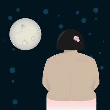 Back of the woman Stock Illustration