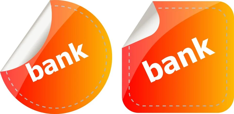 Back word on stickers button set, business label Stock Illustration