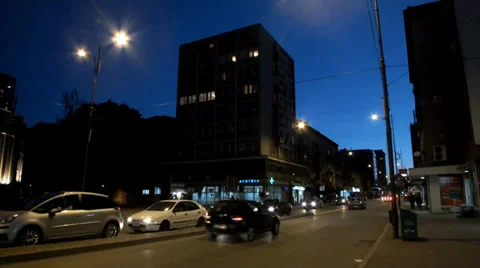 Back at work after a long day and crawling through traffic jam in Nis, Serbia 動画素材 37874510