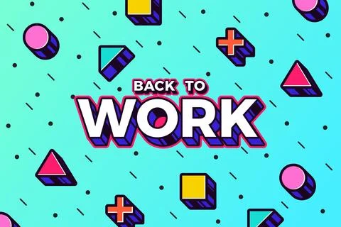 Back to work - memphis background Stock Illustration