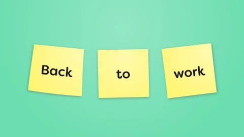 Back To Work Post-it notes sign Stock-Illustration
