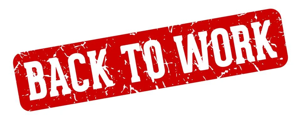 Back to work rectangular sign. back to work stamp Stockillustratie