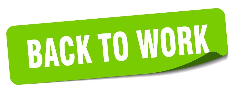 Back to work sticker. back to work label 스톡 일러스트