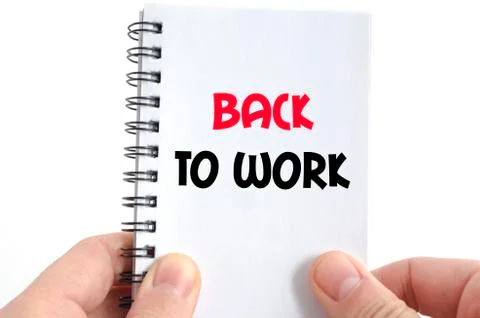 Back to work text concept Stock Photos