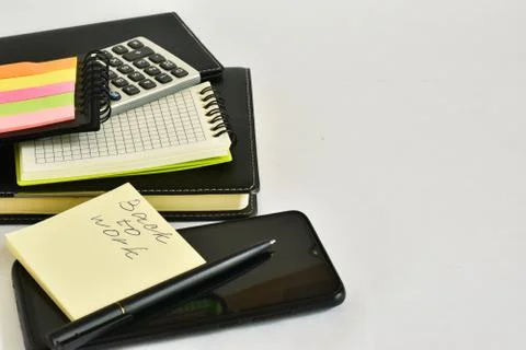 Back to work, written on a piece of paper.  Stock Photos