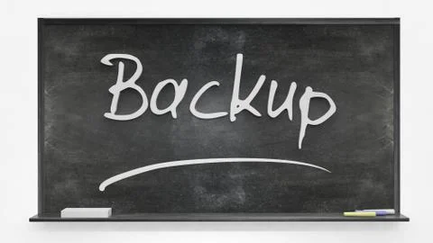 Back up written on blackboard 스톡 사진