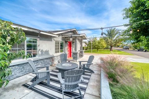 Back yard of a house Stock Photos