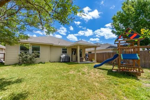 Back yard of a house Stock Photos