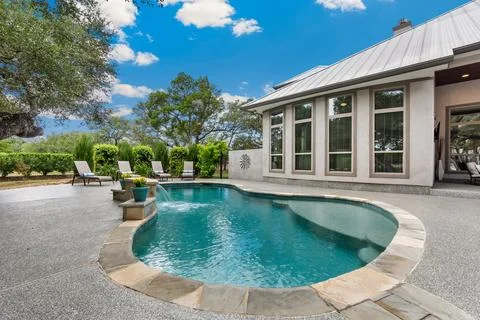 Back yard of a house Stock Photos