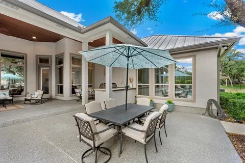 Back yard of a house Stock Photos