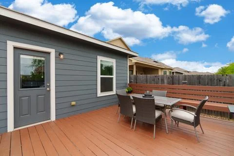 Back yard of a house Stock Photos