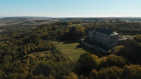 Back Yard of a Medieval Castle in Eastern Europe Stock Footage 99548586