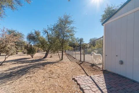 Back yard patio Stock Photos
