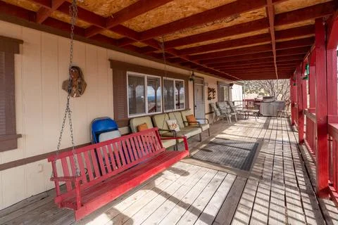 Back yard patio Stock Photos