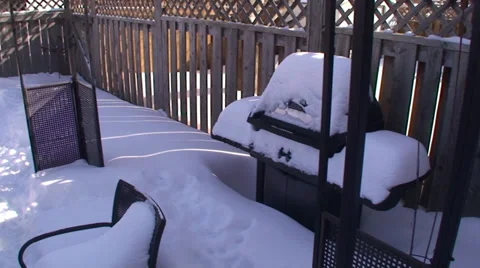 Back Yard the winter time. #22 Stock Footage 35239165