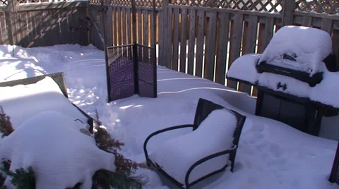 Back Yard the winter time. #23 Stock Footage 35239167