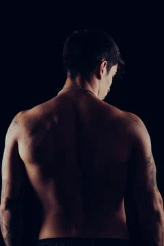 Back of a young man with tattoos Stock Photos