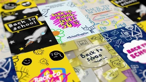 Back2School Doodles Vertical Creativity Stock After Effects