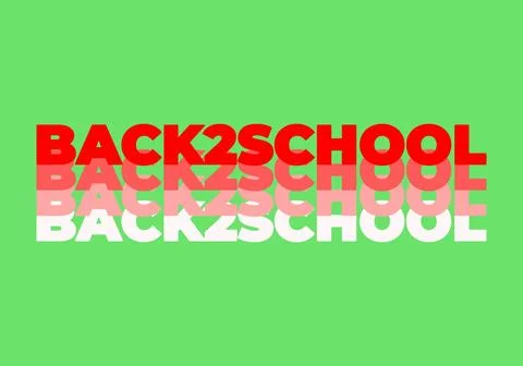 Back2school text on bright green background Stock Illustration