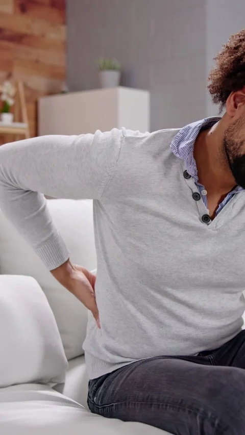 Backache And Backbone Ache. Orthopedic Couch Stock Footage 226195239