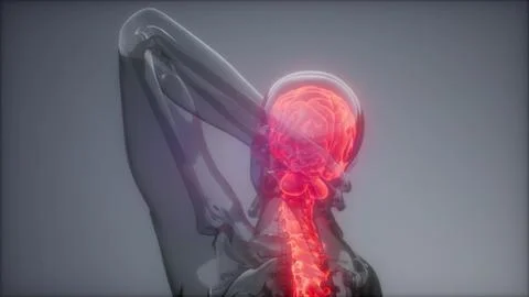 Backache in Back Bones Stock Illustration