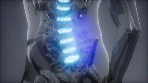 Backache in Back Bones Stock Illustration