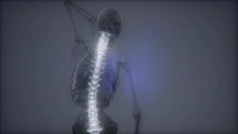 Backache in Back Bones Stock Illustration