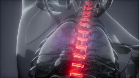 Backache in Back Bones Stock Illustration