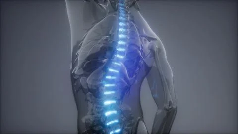 Backache in Back Bones Stock Illustration