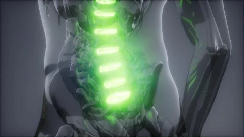 Backache in Back Bones Stock Illustration