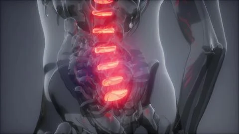 Backache in Back Bones Stock Illustration