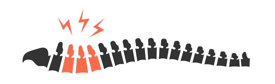 Backache. Back pain vector icon illustration isolated on white background Stock Illustration