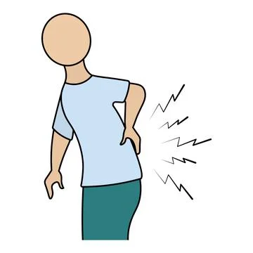 Backache. Color vector illustration. Illustrazione stock