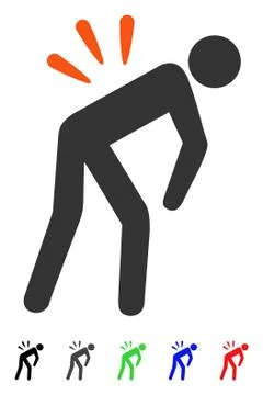 Backache Flat Icon Illustrazione stock